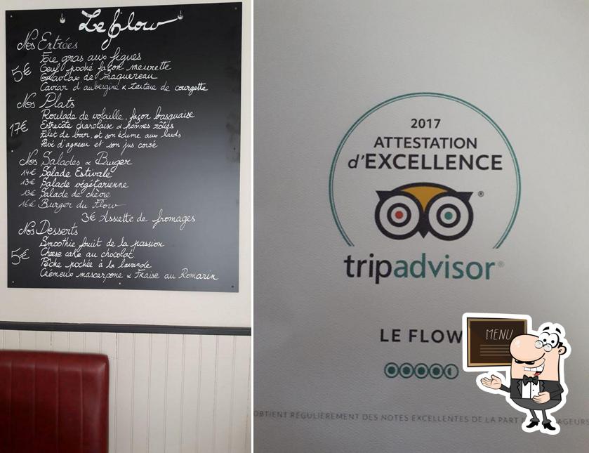 Le Flow offre un tableau affichant le menu