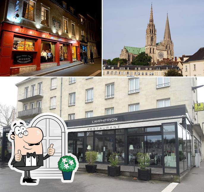 Profitez de la vue extérieure de Restaurant L' Amphitryon | Hôtel Le Bœuf Couronné - Chartres |