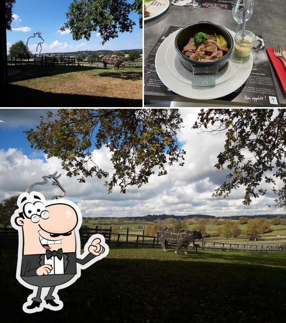 Parmi les diverses choses de la extérieur et la nourriture, une personne peut trouver sur Restaurant La Table - La Maison du Charolais