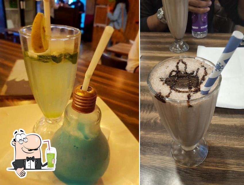 Order different drinks served at Café Woodie's