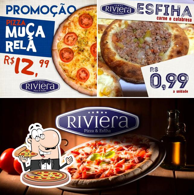 Peça pizza no Riviera Pizza e Esfiha