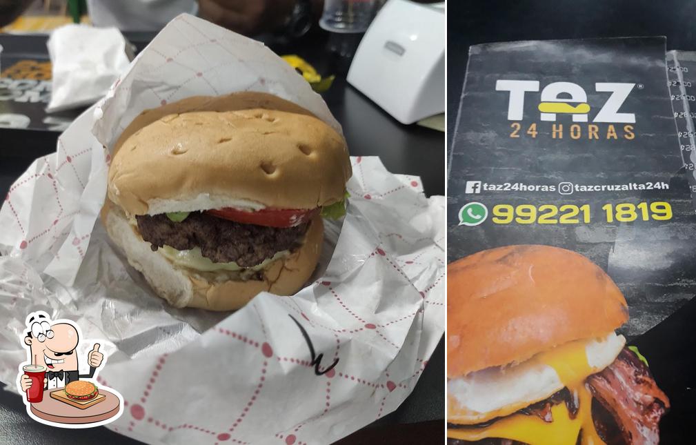 Os hambúrgueres do TAZ CRUZ ALTA 24HS irão satisfazer uma variedade de gostos