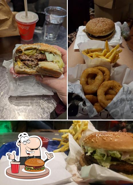 Order a burger at Grubbs Burgers