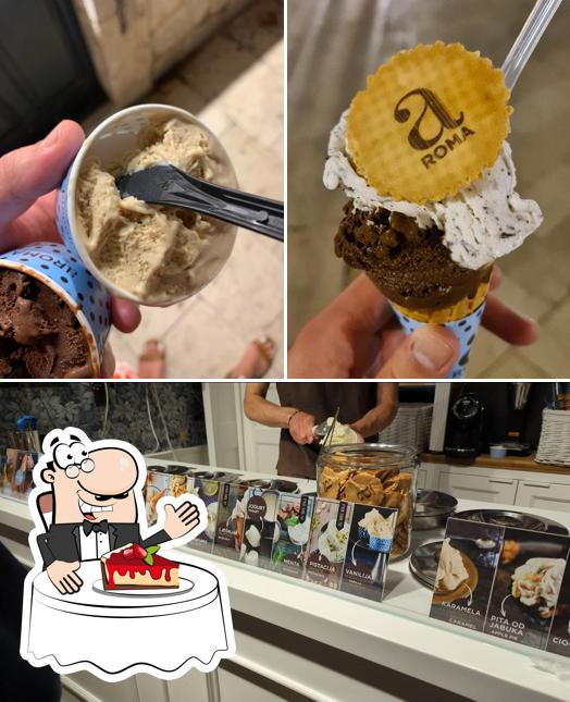 aROMA Gelato Boutique Dubrovnik serve un'ampia varietà di dolci