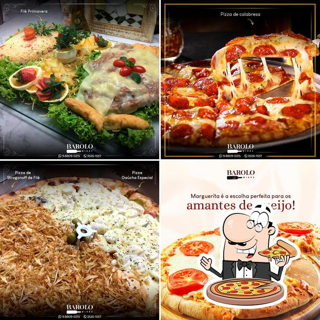 Escolha pizza no Restaurante Barolo