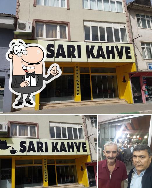 Among various things one can find exterior and bar counter at Sarı Kahve