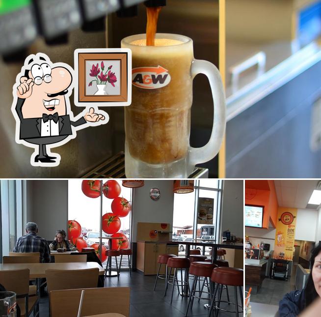 Voici l’image indiquant la intérieur et bière sur A&W