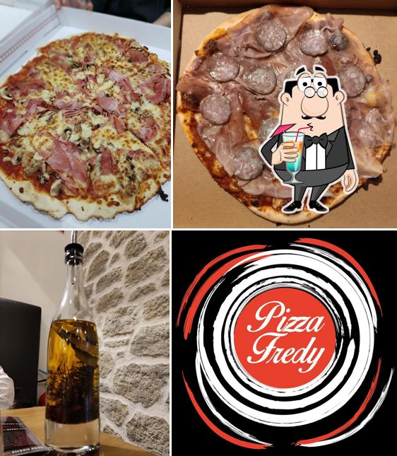 Voici l’image affichant la boire et nourriture sur Pizza Fredy