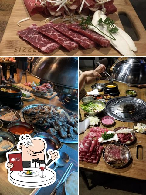Food at Sizzle Korean Barbecue