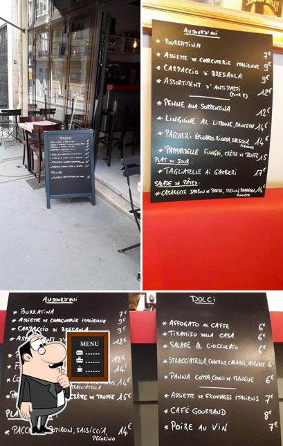 La Cantina Chic offre un tableau affichant le menu