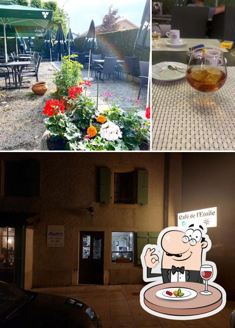Questa è la immagine che raffigura la cibo e esterno di Café de l'Etoile