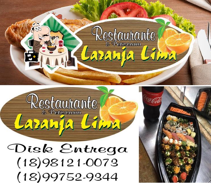 Comida em Restaurante Laranja Lima