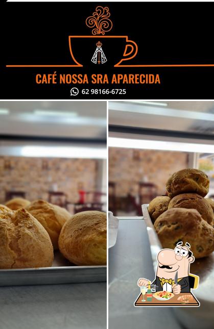 Esta é a ilustração ilustrando comida e bebida a Café Nossa Sra. Aparecida