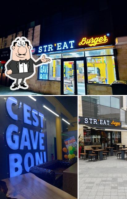 Voici la photo affichant la intérieur et nourriture sur Str'eat Burger Mérignac