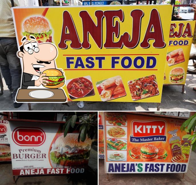 Try out a burger at Aneja Fast Food