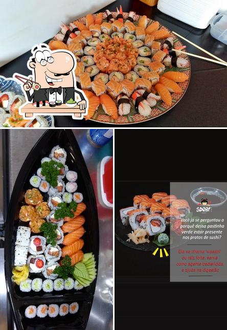 Prove diversas opções de sushi