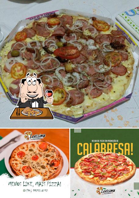 Escolha pizza no Levíssima Pizzaria Marabá