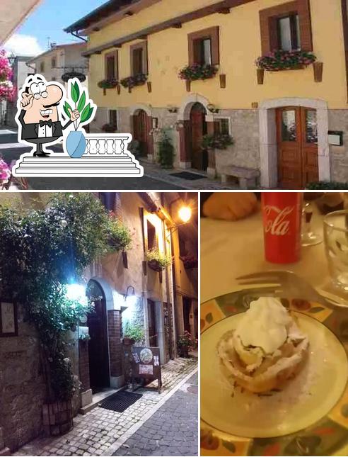 Among different things one can find exterior and dessert at Albergo Andromeda