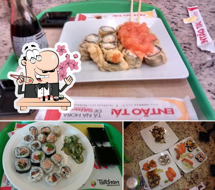 Rolos de sushi são oferecidos por Taikhan