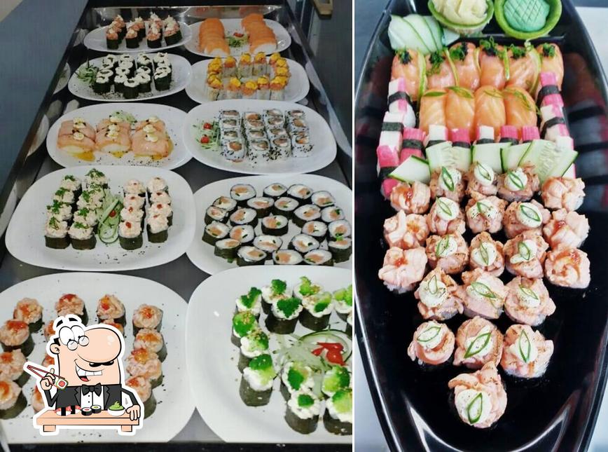 Rolos de sushi são oferecidos por Dom Sushi