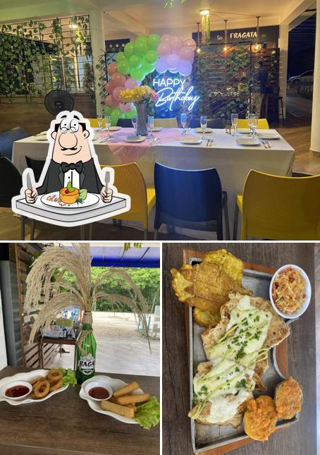 The picture of food and interior at La Fragata Campestre
