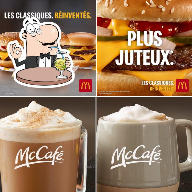 The image of drink and food at McDonald’s