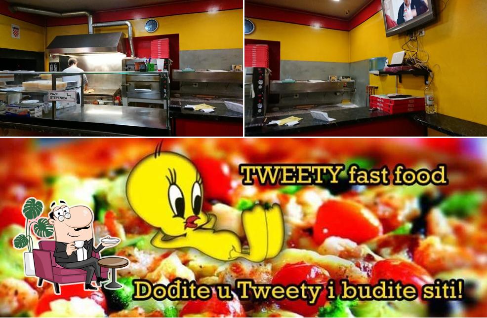 La immagine della interni e cibo di Tweety Fast food