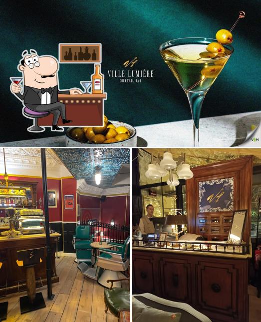 Ville Lumière Restaurant & Cocktail Bar si caratterizza per la bancone da bar e cibo