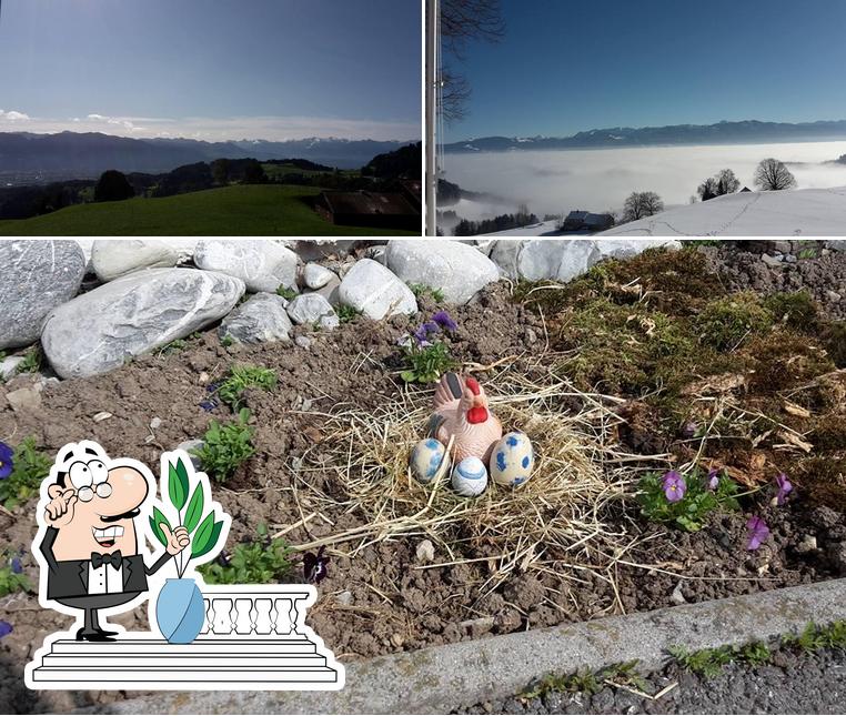 Goditi la vista dagli esterni di Rest. Sonne Blatten Oberegg