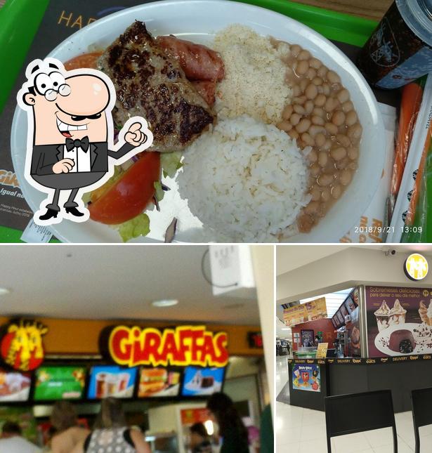 A imagem do Giraffas’s interior e comida