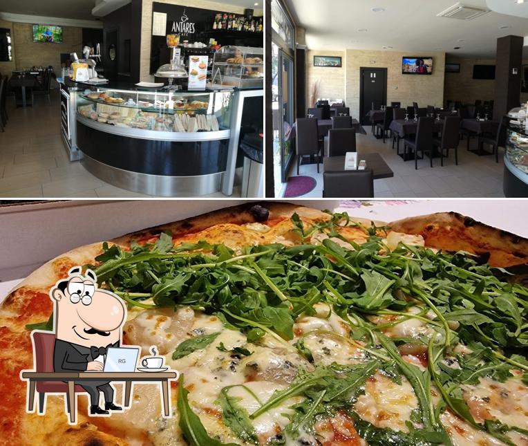 Pizzeria Antares si caratterizza per la interni e pizza