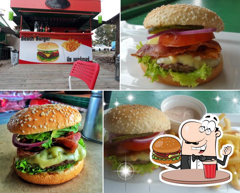 Hamburger at Beach Burger Bangsare