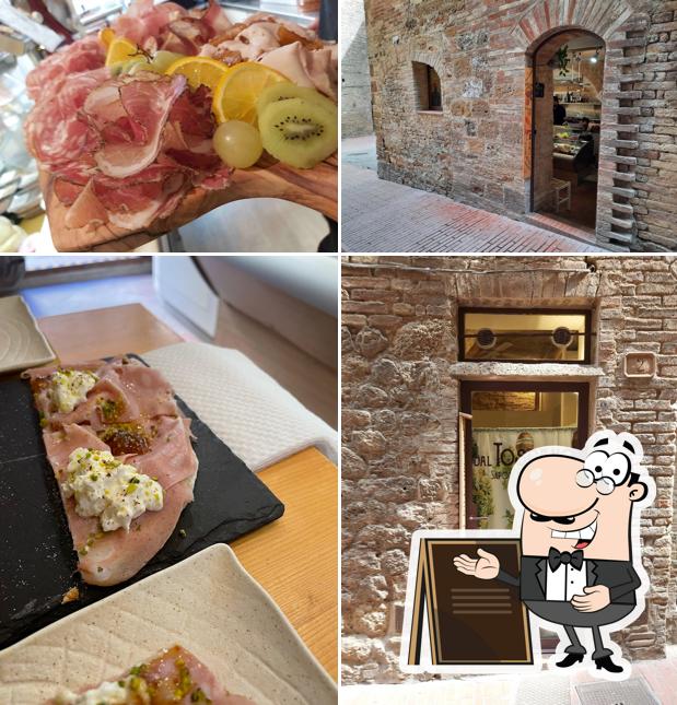 La esterno e cibo del ristorante