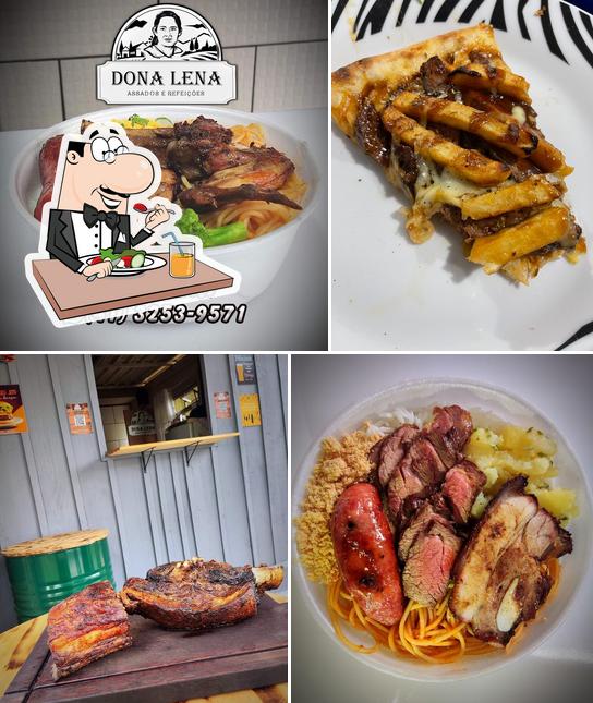 Comida em Dona Lena assados e refeições