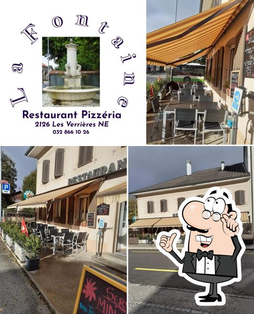 Dai un’occhiata alla foto che raffigura la interni e esterno di Restaurant La Fontaine