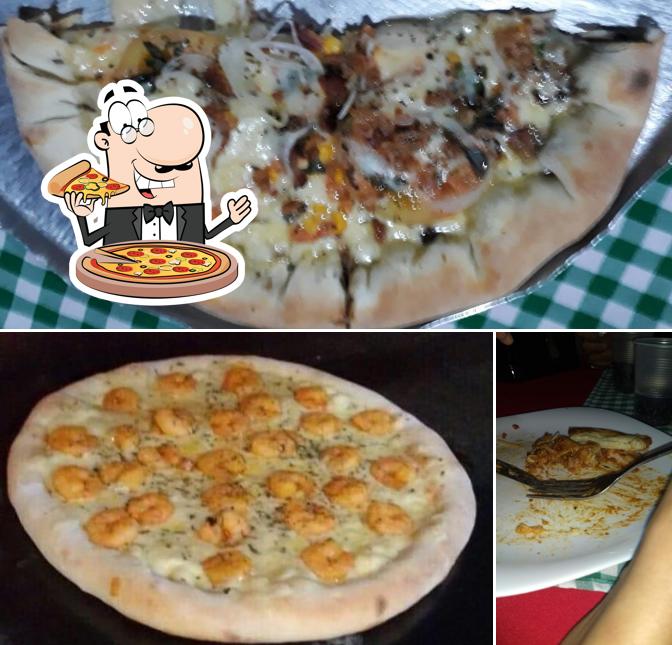 Escolha pizza no Pizzaria Lapapini