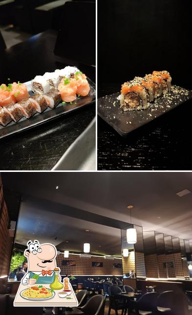 Confira a foto ilustrando comida e interior no Ichiban sushi