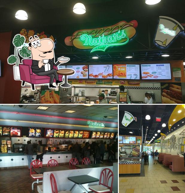 The interior of Nathan's Famous
