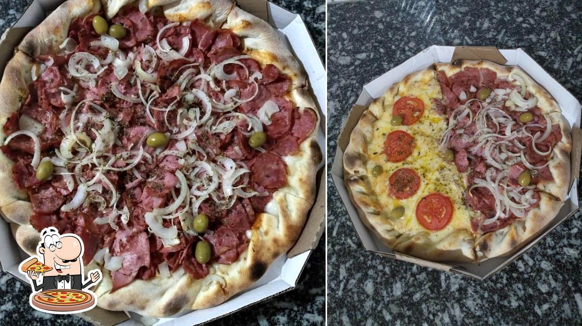 Escolha pizza no Pizzaria Nicolly