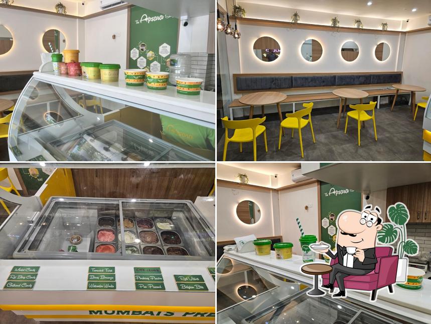 Take a seat at one of the tables at Apsara Ice Creams