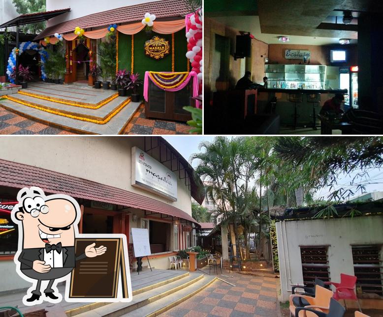 Take a look at the picture displaying exterior and bar counter at MASALA