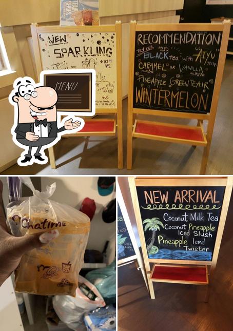 Check out the image displaying blackboard and food at Chatime Bubble Tea