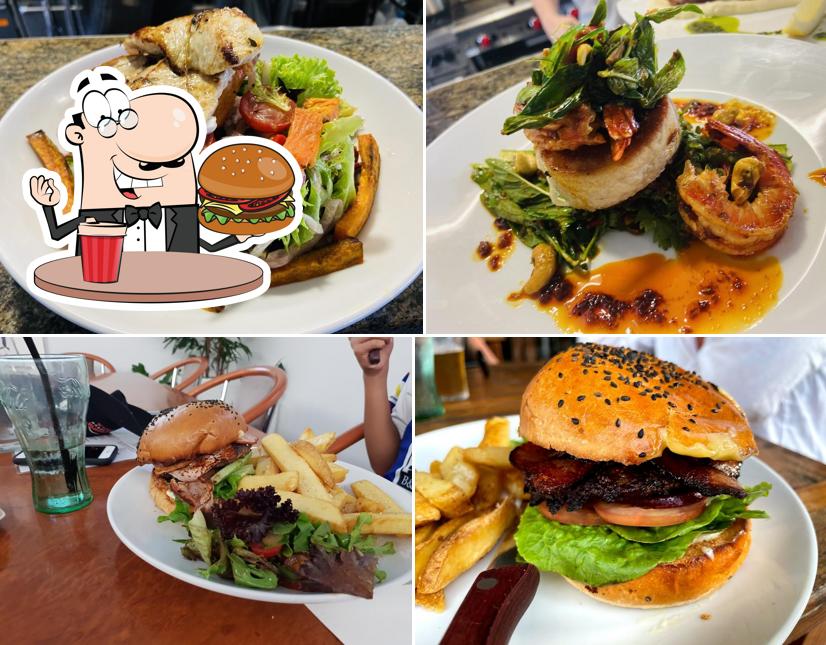 Get a burger at Trojan's Restaurant & Sports Bar