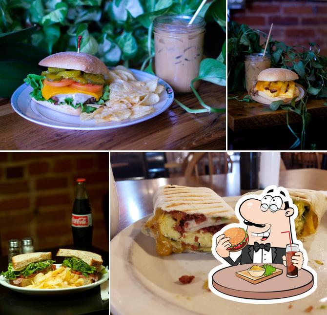 Get a burger at Magpie Cafe & Coffeehouse