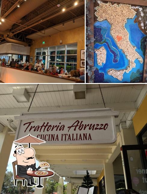 Observa las imágenes que hay de exterior y interior en Trattoria Abruzzo