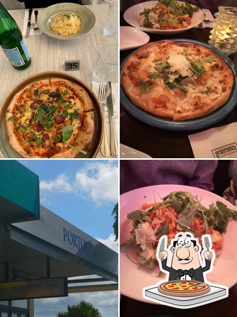 Elige una pizza en Portofino Restaurants