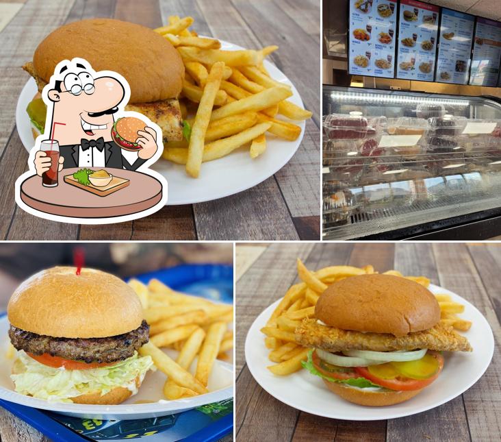 Try out a burger at Sam's Seafood & Grill