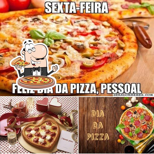 Experimente pizza no Pizzaria Novas Palmas