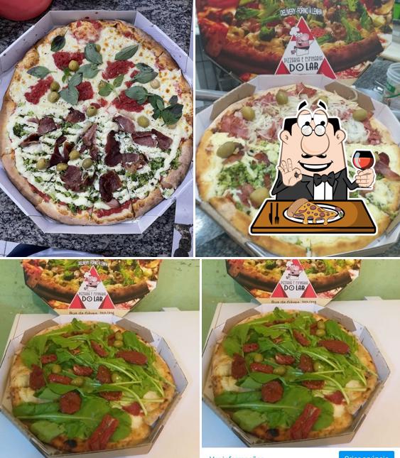 Experimente pizza no Pizzaria e Esfiharia do Lar