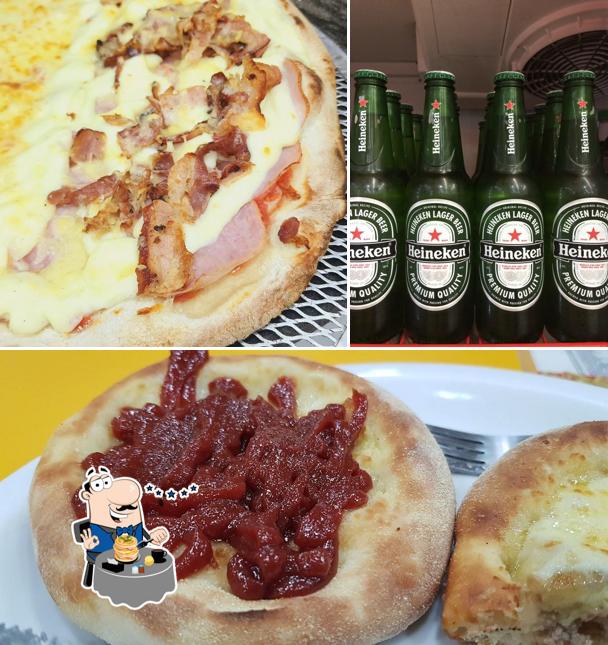 A ilustração a Pizzaria Mama Cora’s comida e cerveja